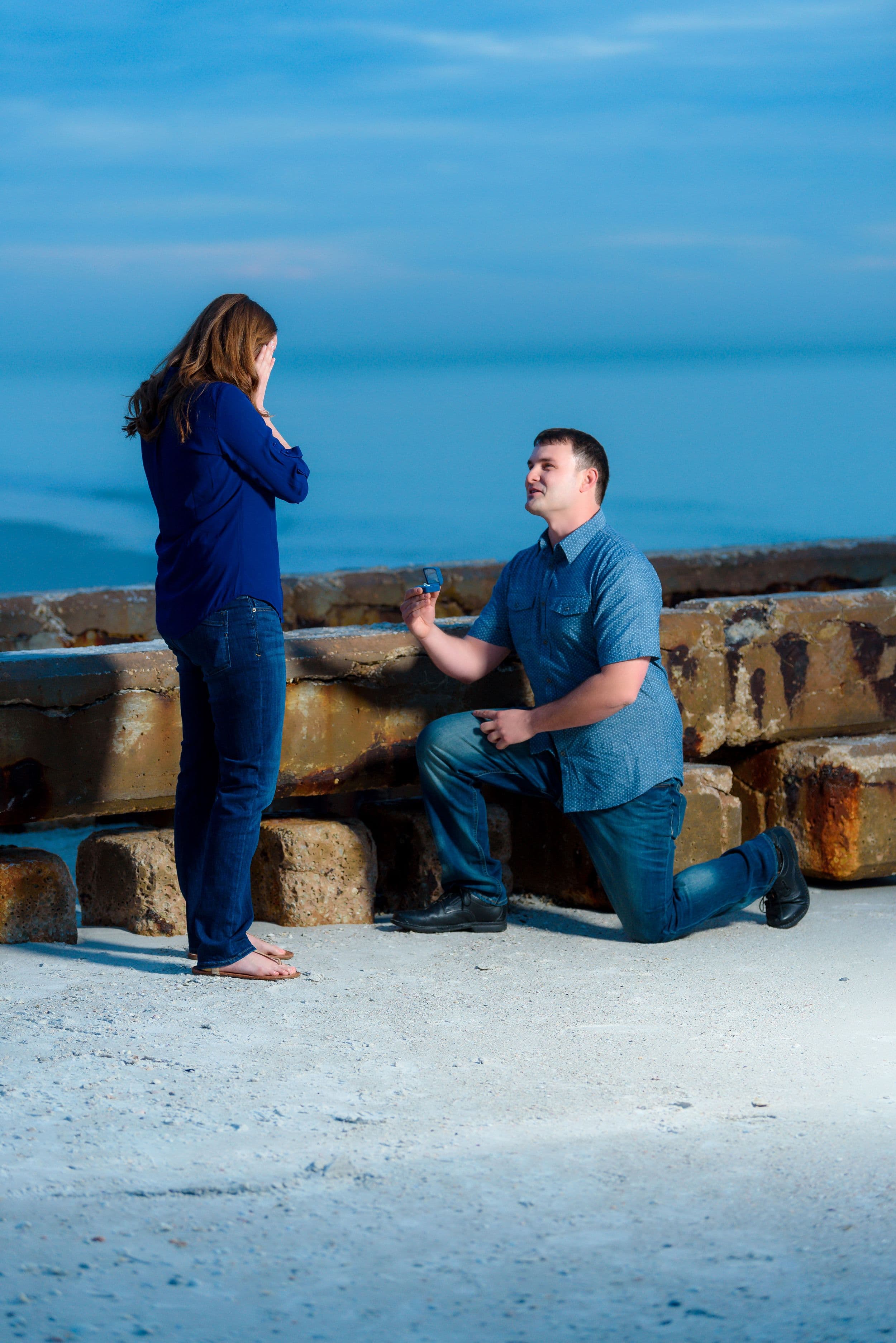 Sunset Proposal at the Jetty wedding