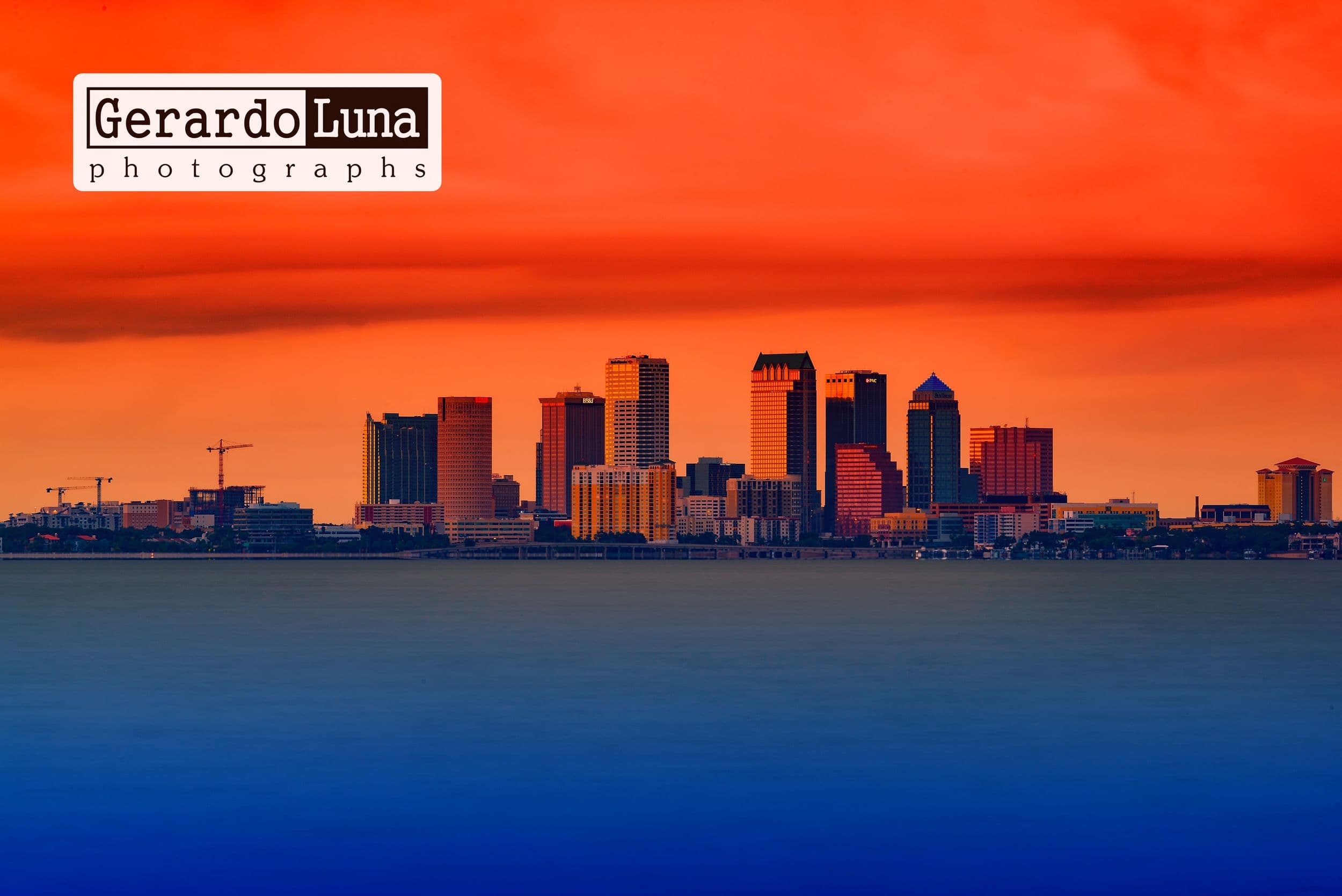 Tampa skyline with water in the foreground