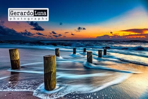 Waves against pilings