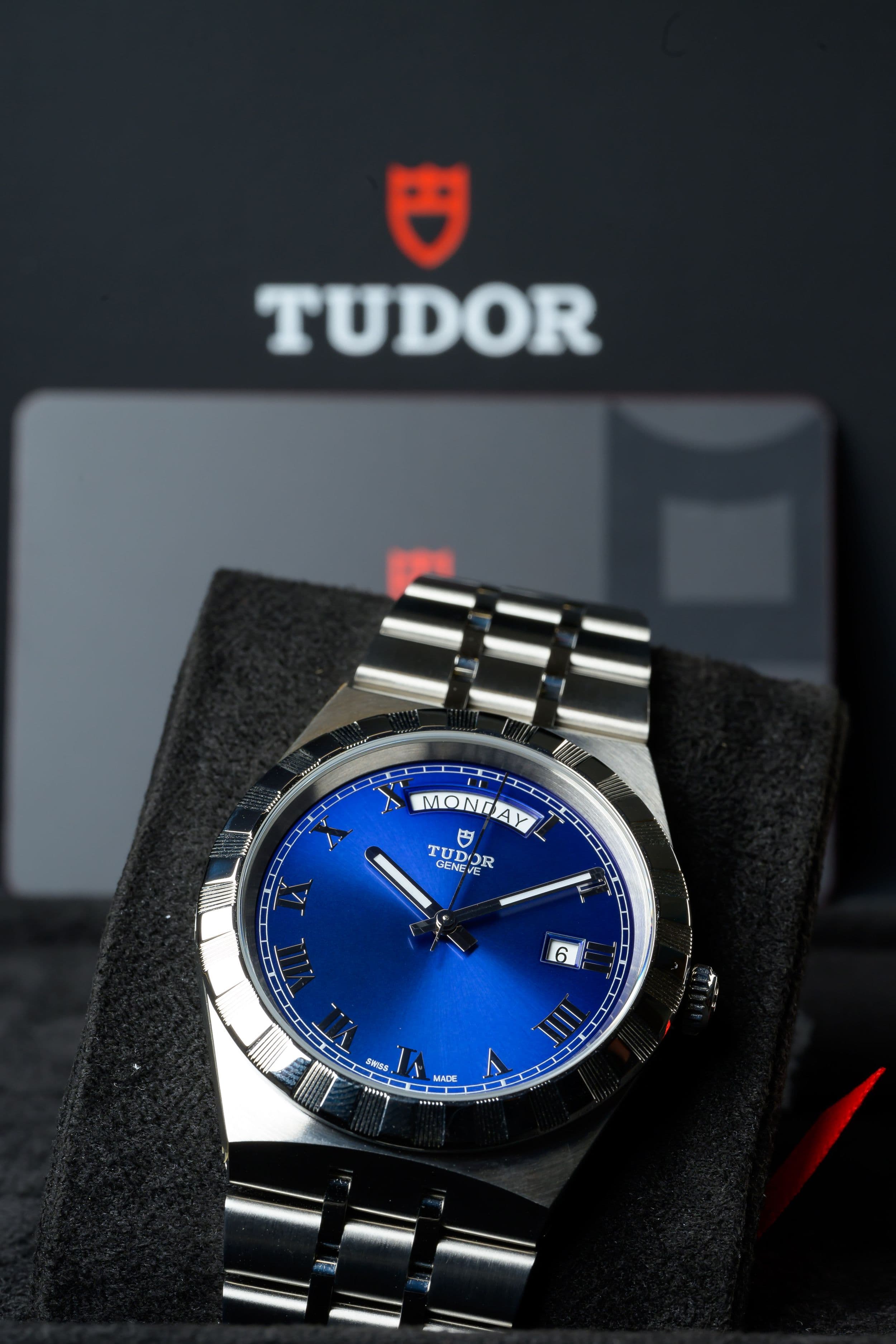 Tudor Geneve watch with blue dial