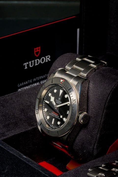 Tudor Black Bay dive watch in presentation box