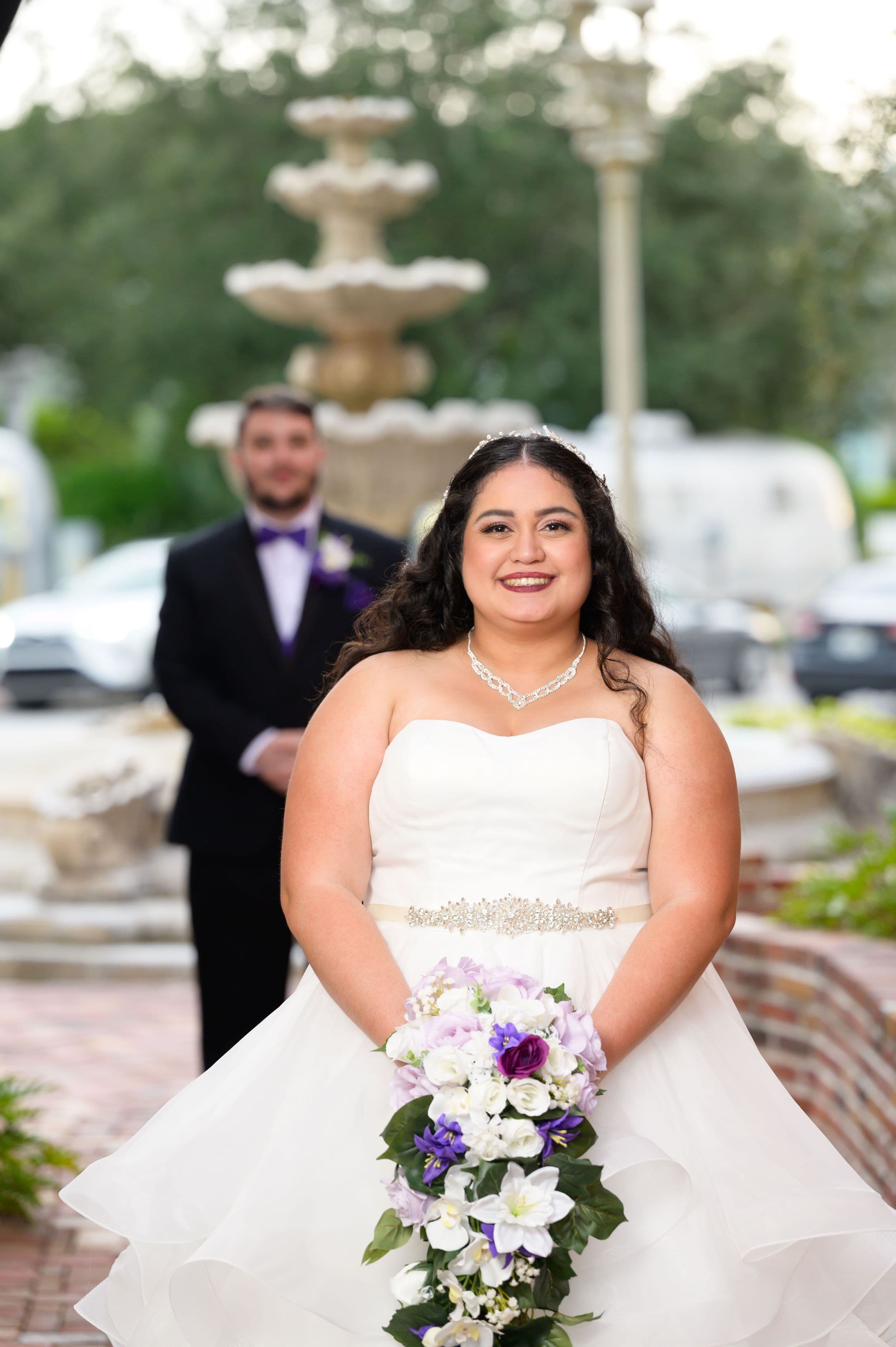 Stone Colonnade Bridal Portrait — photo 3 of 15